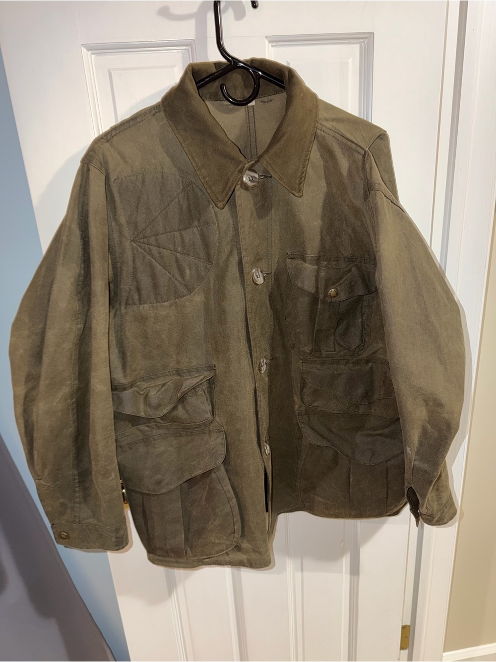 Vintage Filson Style 462 Oil Finish Tin Cloth Hunting Jacket Waxed Canvas USA